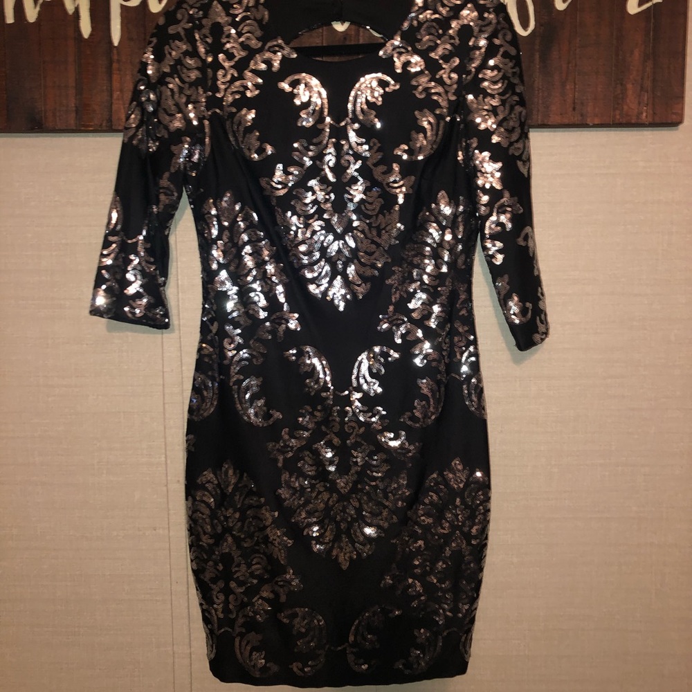 B. Darlin Black & Silver Sequin Party Dress 9/10